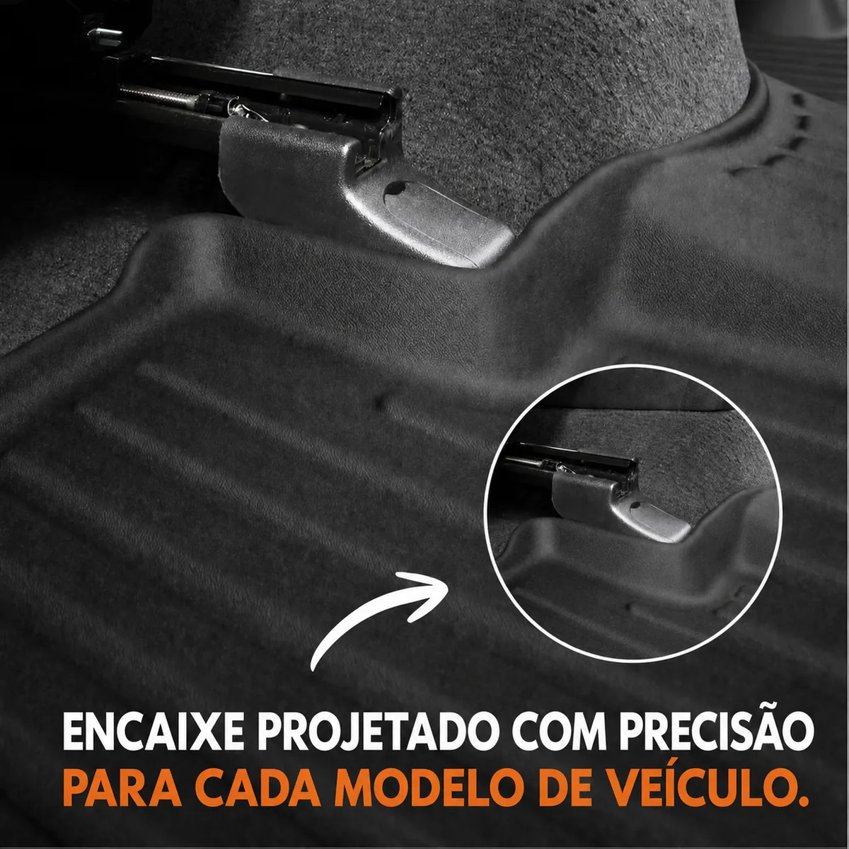 Encaixe do tapete no fixador original do carro